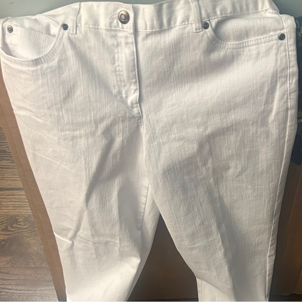Ruby Rd. Cream Straight Leg Women's Jeans